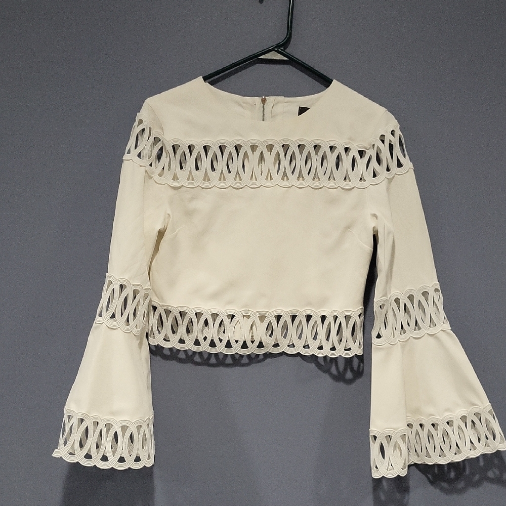Gracia Cream Lace Detail Blouse, Small